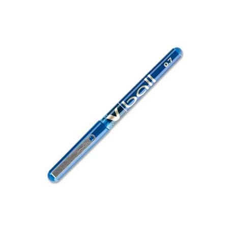 Pilot V Ball Rolling Ball Pen, Fine, 0.7mm, Blue Barrel/Ink, Dozen